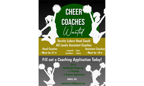 Cheer Coaches Wanted 